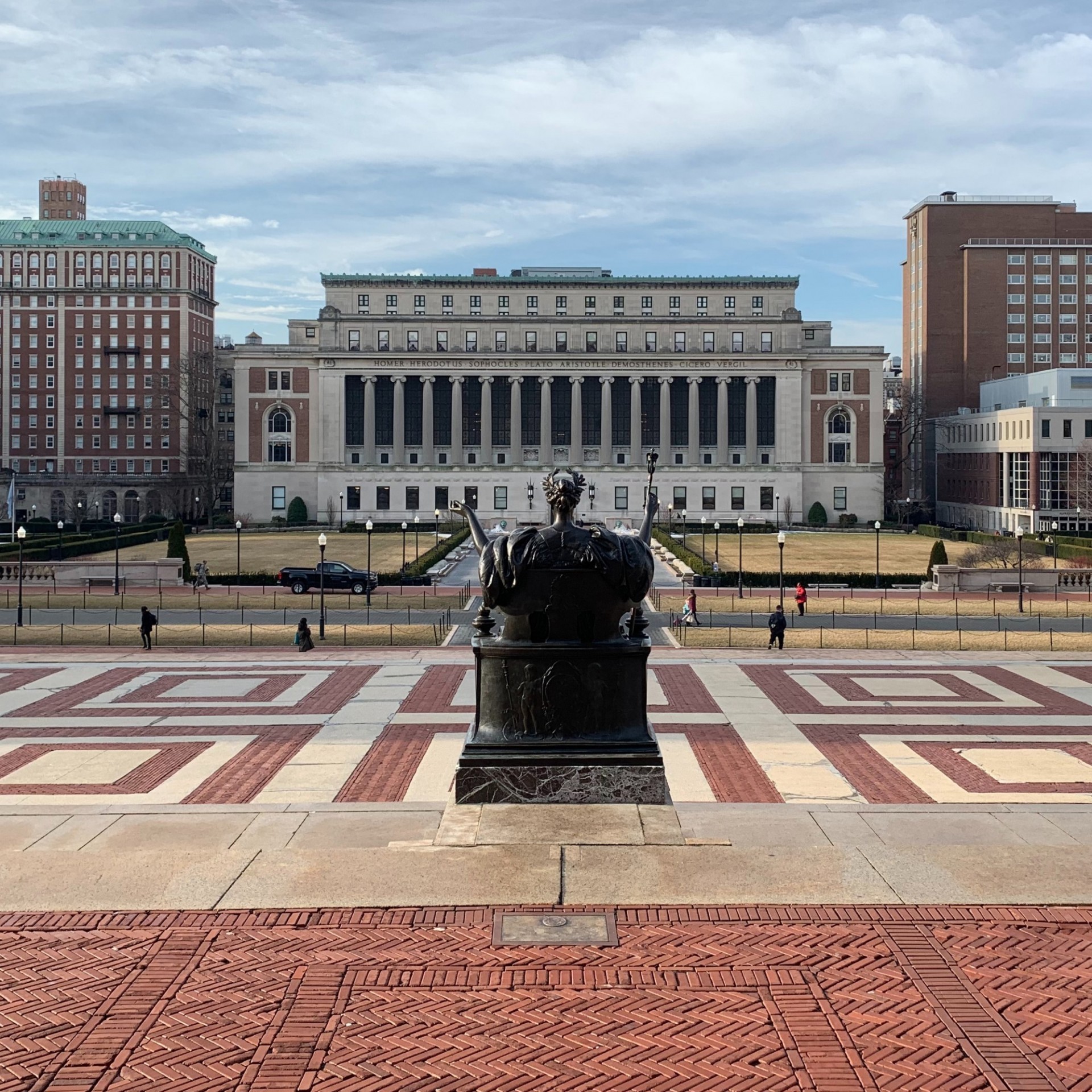 Alma Mater facing Butler Library at Columbia University