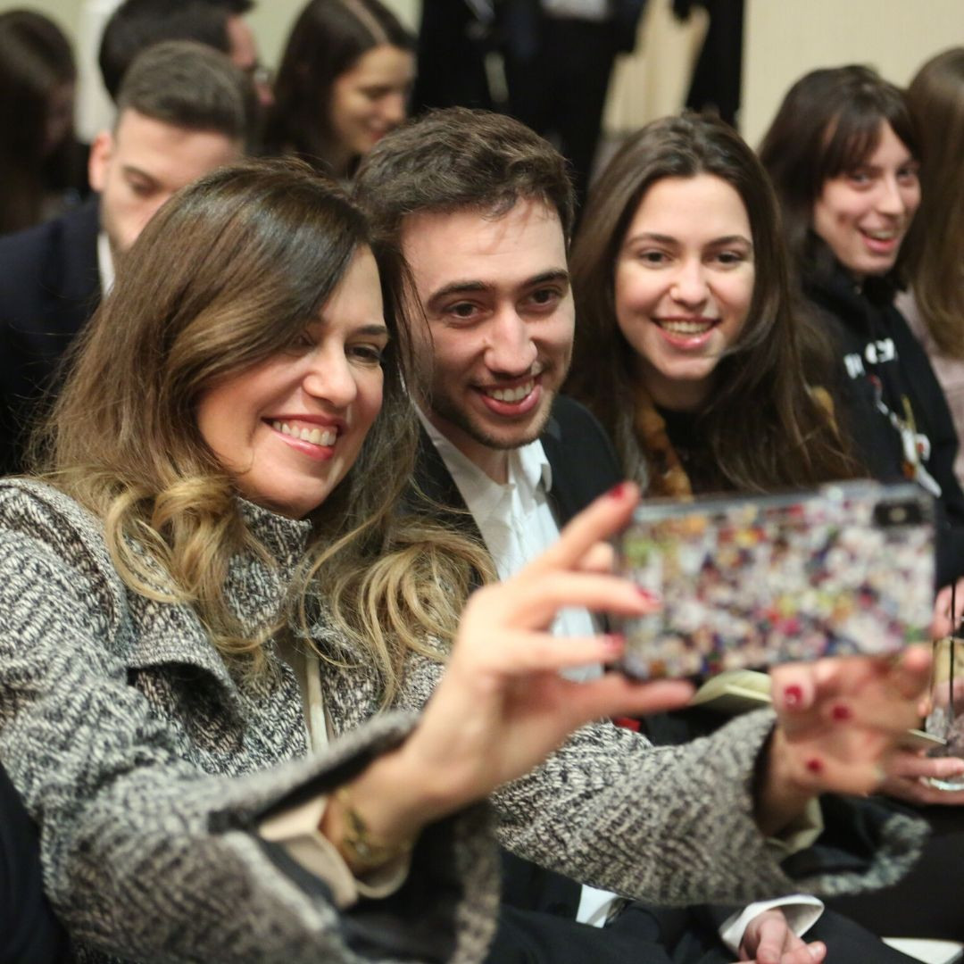 Columbia students taking a selfie